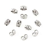 300 Pieces Stainless Steel Butterfly Earring Backs (Silver 5x3.5mm)