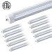 ETL T8 T12 8ft LED Tube Light F96T8 Bulb F96T12 Bulb Replacement, 40W 4000LM (100W 8' Fluorescent Equivalent),Single Pin FA8 Base, 110V 120V 277V Input, Clear Cover (10 Pack)
