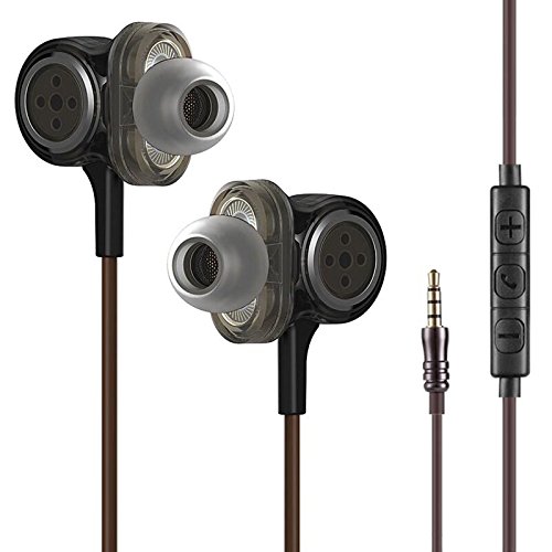 Wired Earbuds Earphones with Mic - Triple Driver earphones Deep Bass Stereo earphones in ear headphones with microphones,noise isolating,volume control,headset for smart phones,PC,tablet