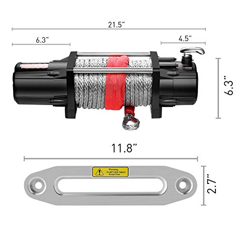 ZEAK 13000 lb. Premium Electric Winch 12V Waterproof Synthetic Rope