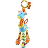 Plush Giraffe Animal Baby Plush Toy Developmental Interactive Toy Infant Baby Development Soft Giraffe Animal Handbells Rattles Handle Toys For Crib, High Chair And Interactive Playing