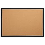 Blue Summit Supplies 24” x 36” Corkboard with Black Wood Frame, Bulletin Board with Included Push Pins for Office, Classroom, or Home, Mounting Hardware Included