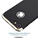 Hovisi 3 in 1 Anti-Scratch Anti-Fingerprint Shockproof Electroplate Frame with Non Slip Coated Case for iPhone 7 (Black)