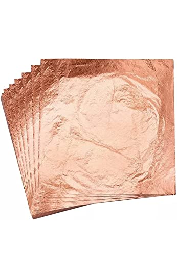 Gold leaf company Copper Leaf Sheets, 100 Sheets, 8 by 8.cm Gilding Foil for Gilding, Resin Art, Decoration Crafting, Paintings, Arts Crafts, Nail Deco,Furniture, Size 3.14 * 3.35 inhches(Copper)