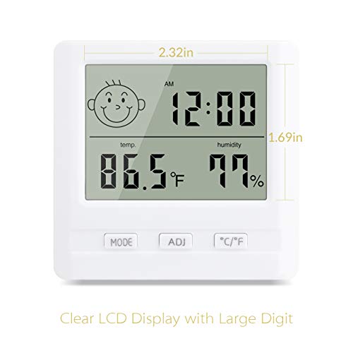 BEYELIAN Beauty Salon Use Digital Thermo Hygrometer Indoor Humidity Temperature Monitor â„ƒ/â„‰ Switch for Home, Office, Greenhouse, Warehouse