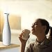 Ceramic Essential Oil Diffuser, JolyJoy Decorative Aromatherapy Humidifier w/Hand-Crafed White Porcelain Vase Cover & Pretty LED Light, Premium Birthday Gift for Women/Men