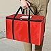 Oxford Food Delivery Bag – Large Commercial Catering Bag,Heavy Duty Bag for Food Transport - Hot and Cold Thermal Insulated Food Carrier with Zippers -23in x 13in x 15in(H) (Red)
