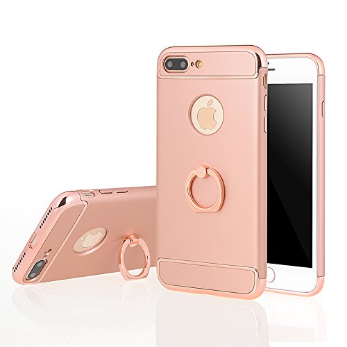 3 in 1 Ring Case Luxury Plating Shockproof iphone 7 Plus | Ultra Slim Hard PC Case| 360 Degree Rotating Ring Can become Kickstand| 6 Different colors to choose from.