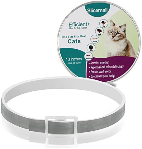 Slicemall Flea Tick Collar, Cat Flea Treatment Prevention Control Pets Collar for Cats (120 Days, 13 Inches)