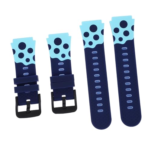 NUOBESTY Kids Watch Bands Comfortable Silicone Straps for Children 20mm Universal 2-Piece Waterproof Wristbands Adorable Colorful Design for Boys and Girls