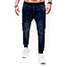 Leadmall Men’s Workout Stretchy Jeans – Men Cargo Sport Jogger Skinny Fit Denim Pants – Drawstring Elastic Waist Trousersthumb 1