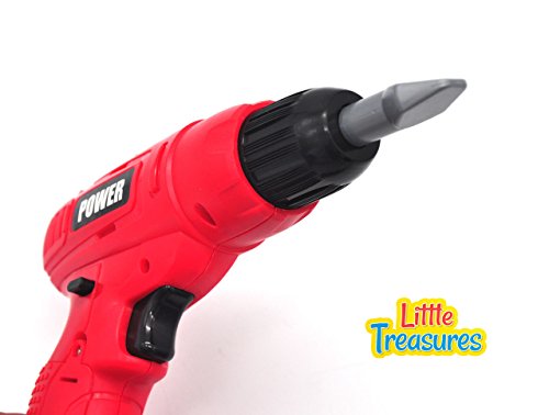 Little Treasures Power Tool Kids Pretend Play realistic looking & Working Electronic Cordless Power Drill toy - Thumbnail 2