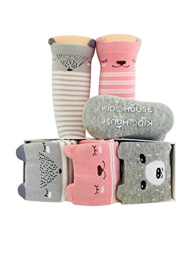 Baby Girl Knee High Toddler Socks 8-24 Months Anti Slip Non Skid Leg Warmer Best Gift for 1 Year Old Girl From Tiny Captain (Small, Pink)