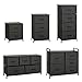WLIVE Dresser with 5 Drawers, Fabric Storage Tower with Handrail, Organizer Unit for Bedroom, Hallway, Entryway, Closets, Sturdy Steel Frame, Wood Top, Easy Pull Handle