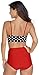 Angerella Polka High Waisted Cute Bikinis Swimwear Bathing Suit (BKI031-R1-L), Red-Two, US6-8=Tag Size L