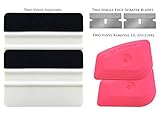 RSD Professional Film & Vinyl Application Kit Includes 2 Premium Quality Felt Squeegees, 2 Lil Chizlers, and 2 Single Edge Razor Blades (Multipack)