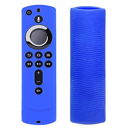 WERONE Silicone Cover/Case for Fire TV 4K/Fire TV (3rd Gen)/Compatible with All-New 2nd Gen Alexa Voice Remote Control (Blue)