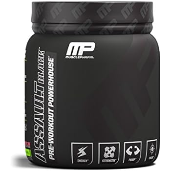 MusclePharm Assault Black Pre-Workout Supplement, Strawberry Lime, 30 Servings