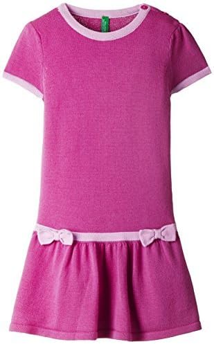 United Colors of Benetton Girls' Casual Dress (15P10C1F101PG14YXX_Deep Pink_XX)