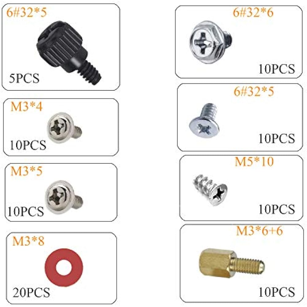 PC Computer Screws Standoffs Set Kit, For Hard Drive Case Motherboard