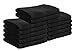 GOLD TEXTILES Cotton Bleach Proof Salon Hand Towels (24-Pack,Black,16x27 inches) Gym Hand Towel (24, Black)