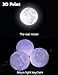 Moon Light Keychain Pendant - Safety Night Light for Men, Women, Kids, Girls, Boys (White)