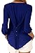 Happy Sailed Women 2018 Casual Chiffon Button V Neck Blouses Shirts,XX-Large Blue