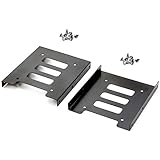 Pasow 2 Pack 2.5" to 3.5" SSD HDD Hard Disk Drive Bays Holder Metal Mounting Bracket Adapter for PC (Bracket)