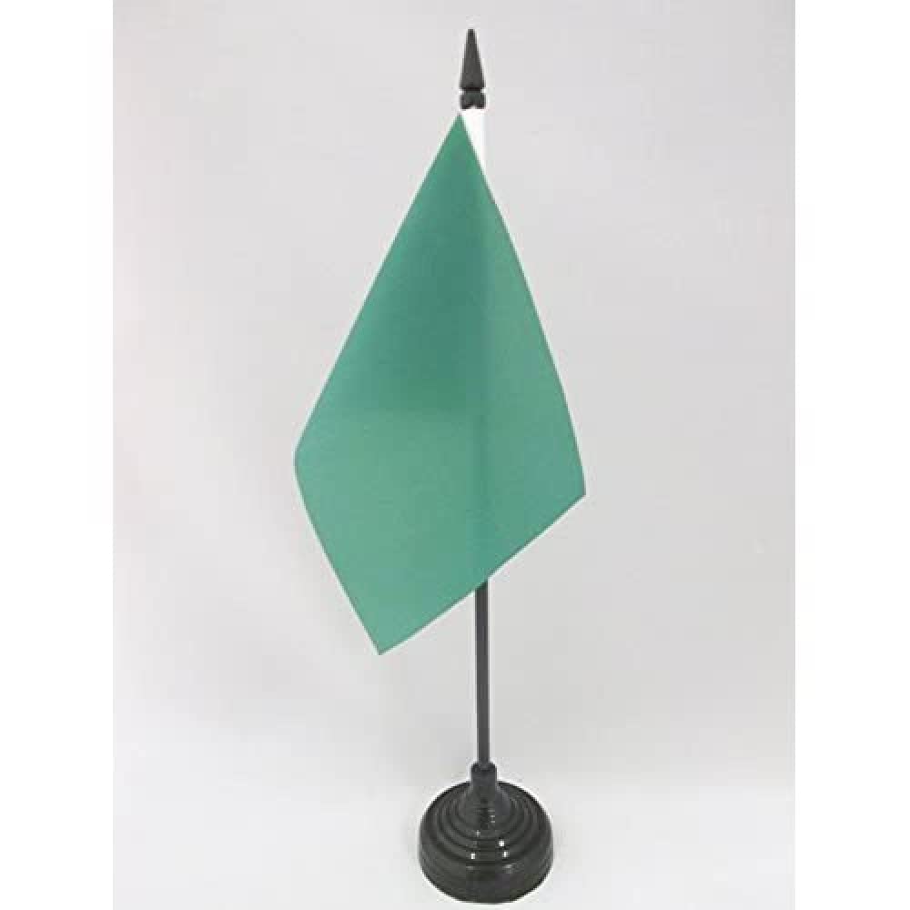 AZ FLAG - Race officer green Table Flag 4'' x 6'' - Racing Office Mini Banner 100% Polyester 15 x 10 cm - Mini Desk Flag with 10'' Pole and Black Plastic Base