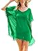 Adreamly Women's Chiffon Bathing Suit Swimwear Tassel Beach Cover Up Free Size Green