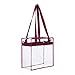 Clear Cross-Body Messenger Shoulder Zippered Bag w Adjustable Strap, NFL & PGA Stadium Security Approved Travel & Gym Clear Tote Bag-12” X 12“ X 6” (Burgundy)