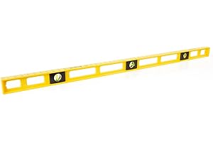 Mayes 10102 Polystyrene 4ft Level, 48 Inch Level Made in the USA, Contractor, Plumber, and Carpenter Tools, Impact Resistant Frame, Three Vials, Accurate to .001 Inch, Won’t Scratch Work Surfaces