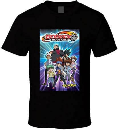 Beyblade Anime Movie and tv Show Poster T Shirt XL Black