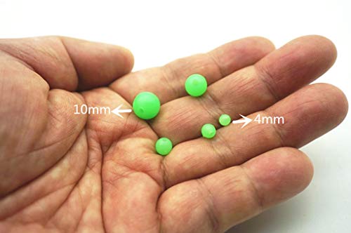 Toasis Luminous Glow Soft Plastic Fishing Beads 5 Sizes 500pcs (Red)