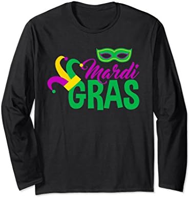 Unisex Mardi Gras Long Sleeve Shirt Large Black