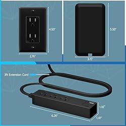 LIDER Outlet Extender with 3 Receptacles, 12W USB