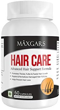 Maxgars Hair Care Vitamin Herbal Solution For All Hair Problem, 60 Capsules (Pack of 1)