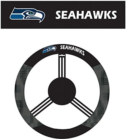 NFL Seattle Seahawks Steering Wheel Cover, Black