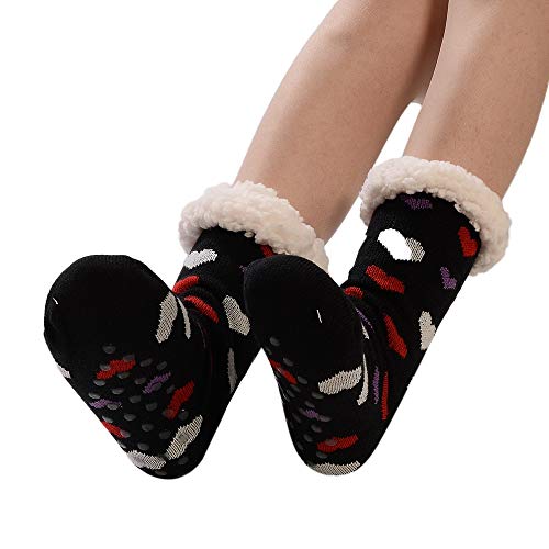 Connia Hot Women Christmas Cotton Socks Winter Mandatory Thicker Plus Velvet Wool Anti-Slip Floor Carpet Daily Socks (Free Size, A1) - Thumbnail 5