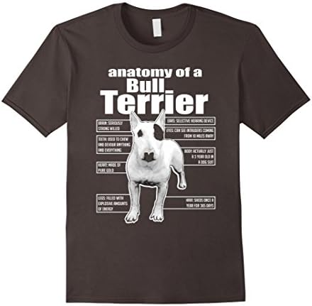 Men's ANATOMY OF A BULL TERRIER T-SHIRTS || FUNNY BULL TERRIER TEE 2XL Asphalt