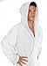 Arus Mens Hooded Classic Turkish Cotton Bath Robe with Full Length Options White, Large-X-Large