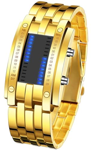 Gosasa Wrist Watches Men's LED Digital Watch Fashion Classic Waterproof Stainless Steel Watches Black, Gold, Dress Watch