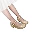 THEE BRON Toddler Little Girls Low Medium Heel Dress Flats Mary Jane Pumps(901 Toddler,Gold/8M)