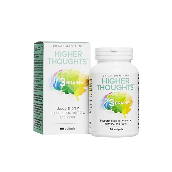 Natural Factors 3 Brains, Higher Thoughts, Support for Cognitive Health and Brain Function, Daily Dietary Supplement, 90…