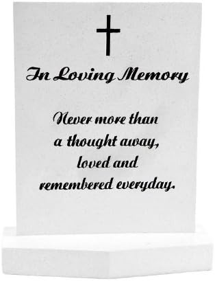 In Loving Memory White Small Memorial Gravestone Plaque