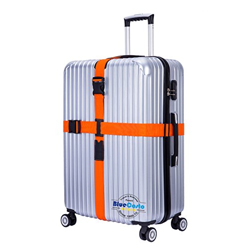 BlueCosto (Orange) Cross Luggage Straps Suitcase Travel Accessories Belt Non-slip 600001-ORG