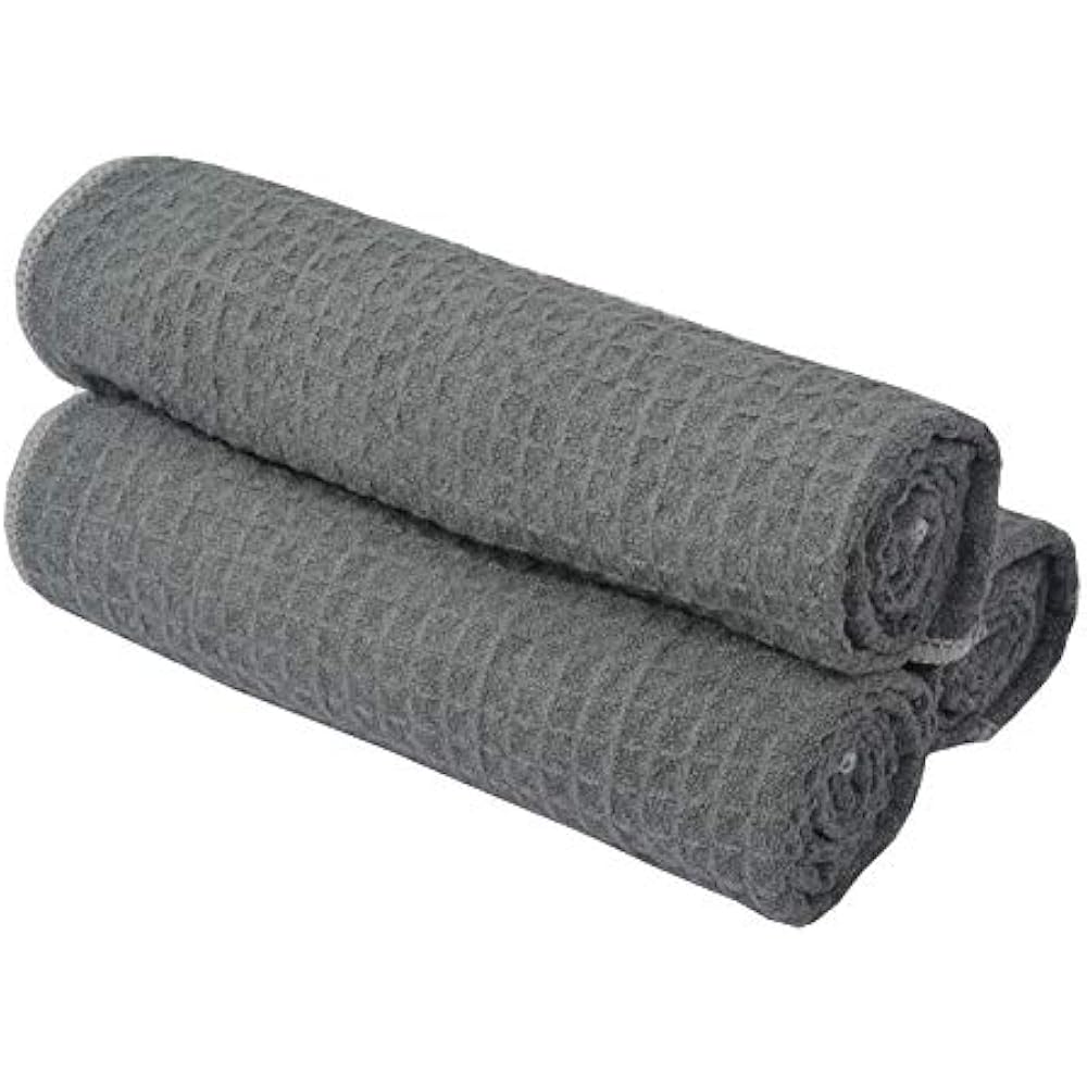 Waffle Weave Microfiber Towels Cars 3Pack 16 In. X 22 Lint Free