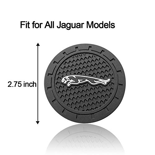Car Interior Accessories Anti Slip Cup Holder Insert Coaster Mat fits for Jaguar Vehicles (Set of 2, 2.75" Diameter)