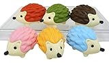 Iwako Japanese Erasers Hedgehog, 6 Piece