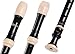 Soprano Descant Recorder 8 Hole-3 Piece Kids Crystal Music Flute w/Cleaning Rod Bag Instruction (Black)